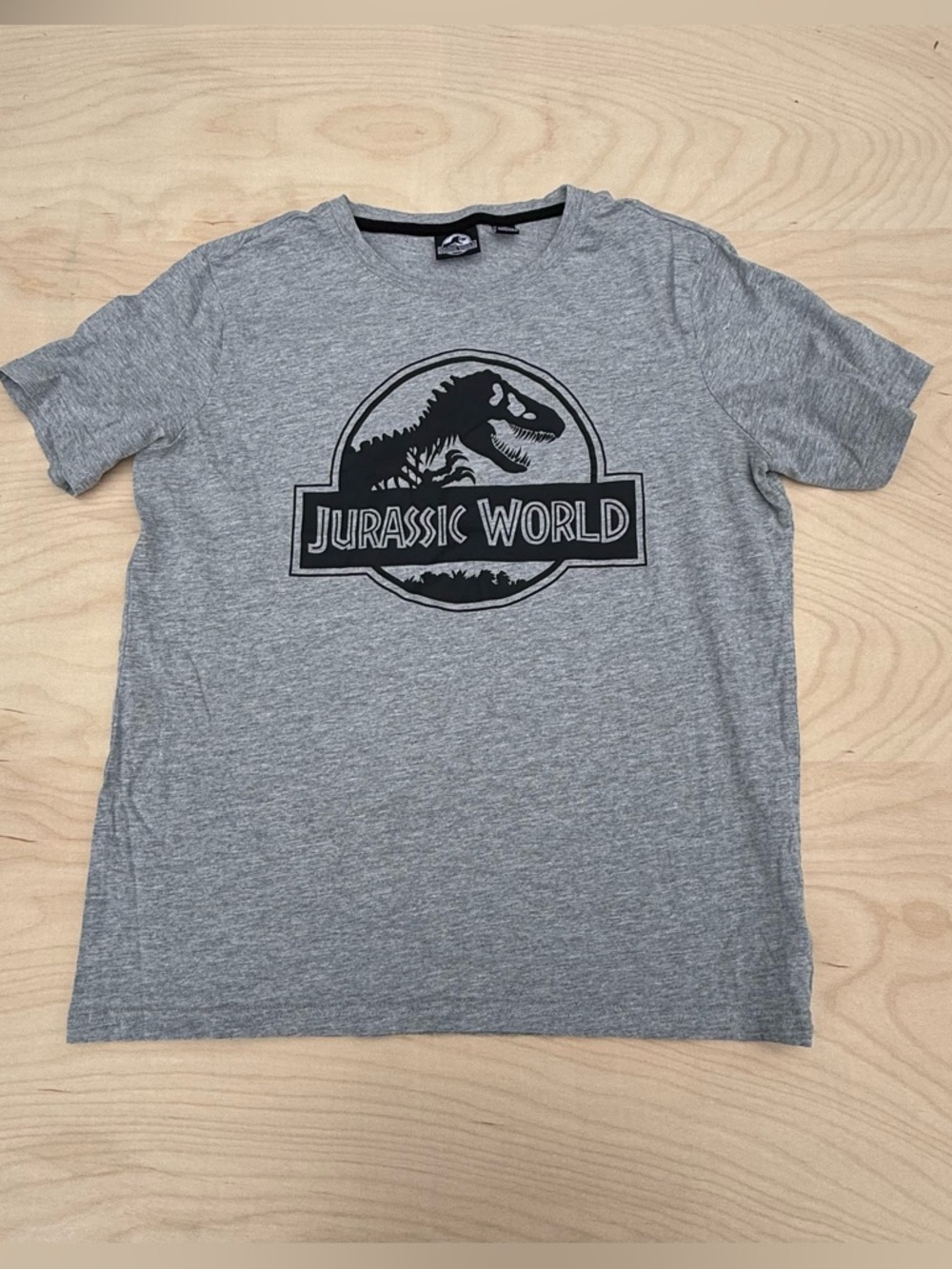 Jurassic Park Men's Park Logo Graphic Tee Cotton T-Shirt Grey Black size M